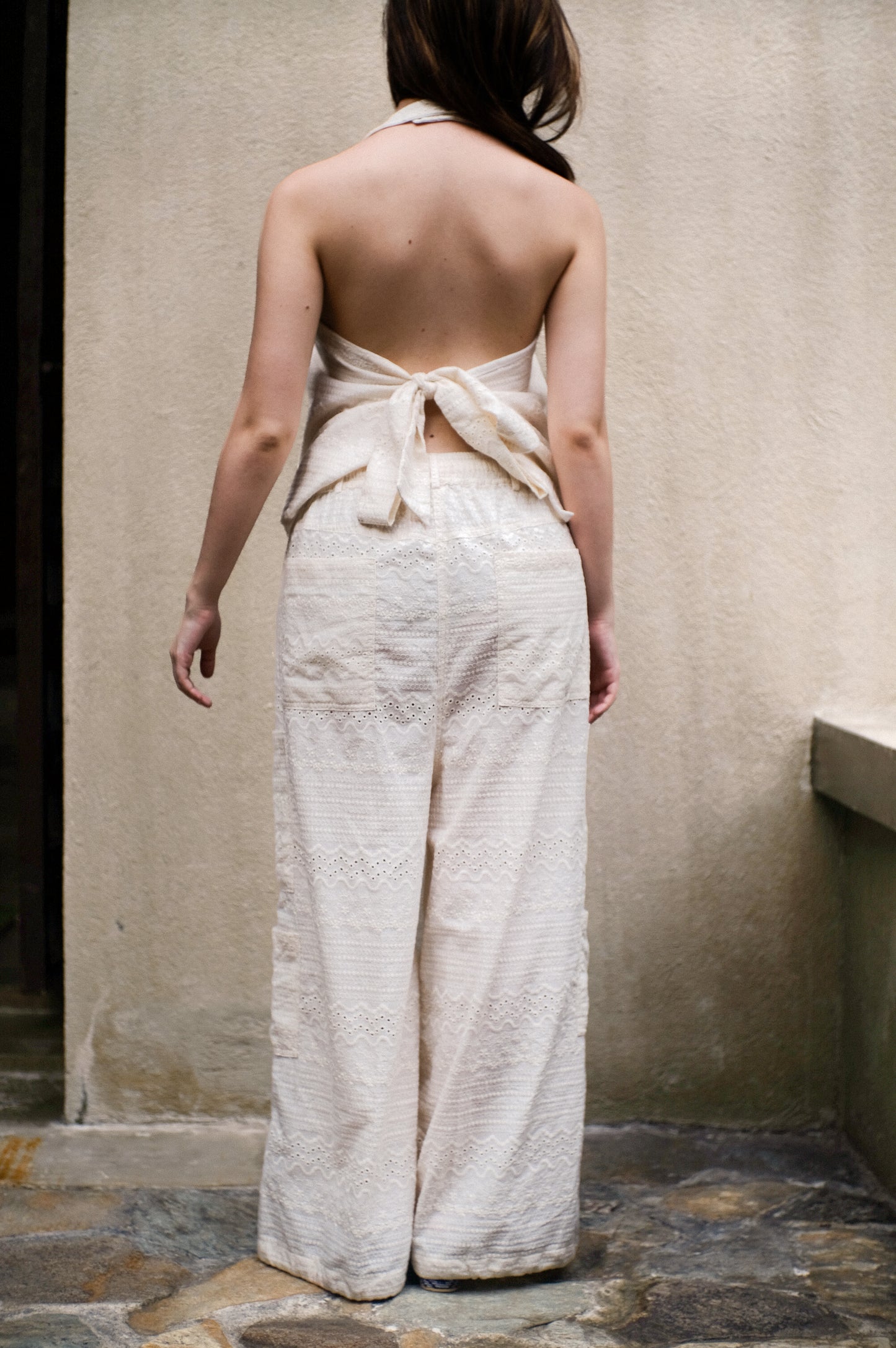 The Wide Leg Utility Pant // Limited White Eyelet (For Pre-order)