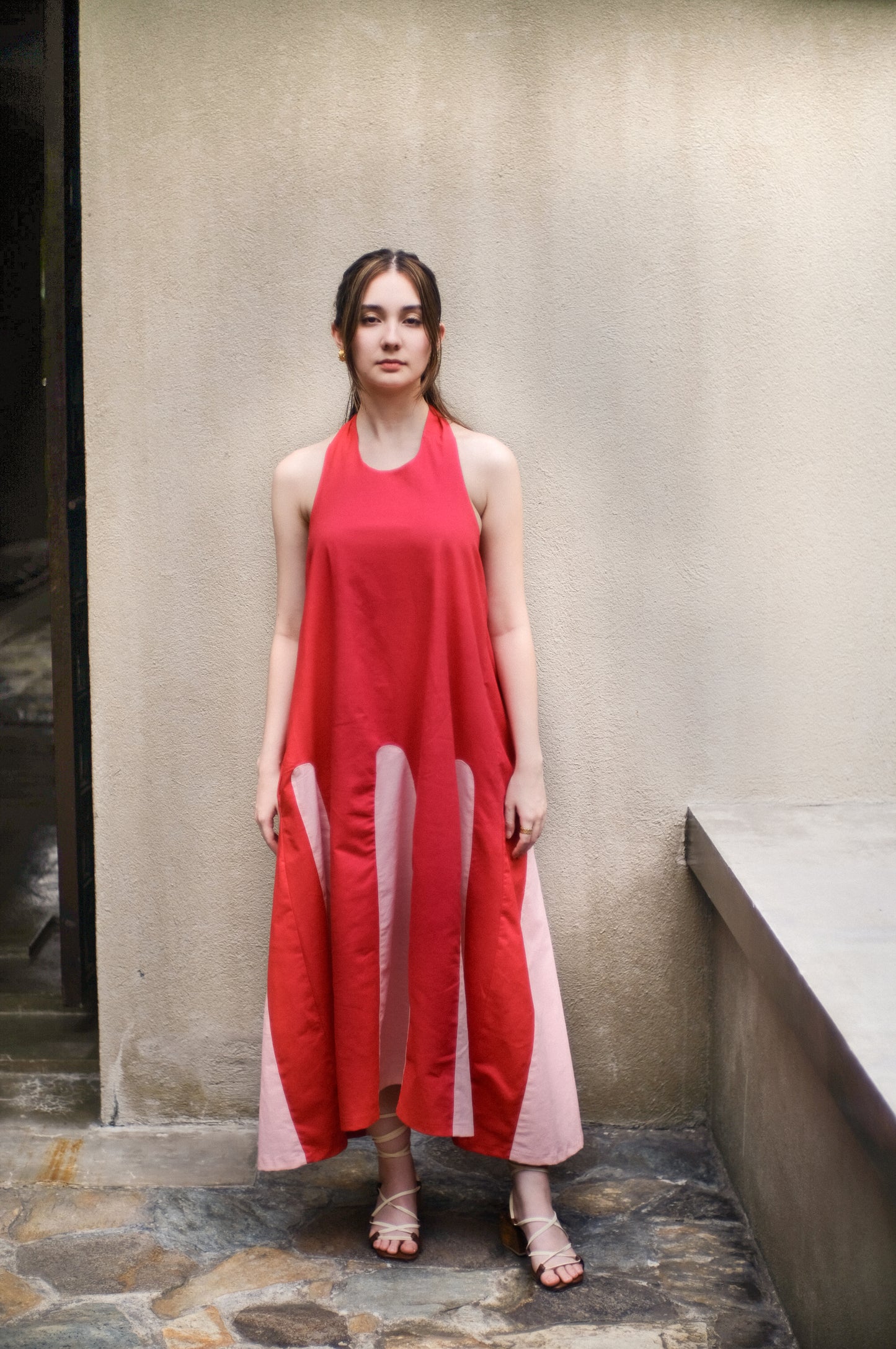The All Around Midi Dress // Red/Pink (For Pre-order)