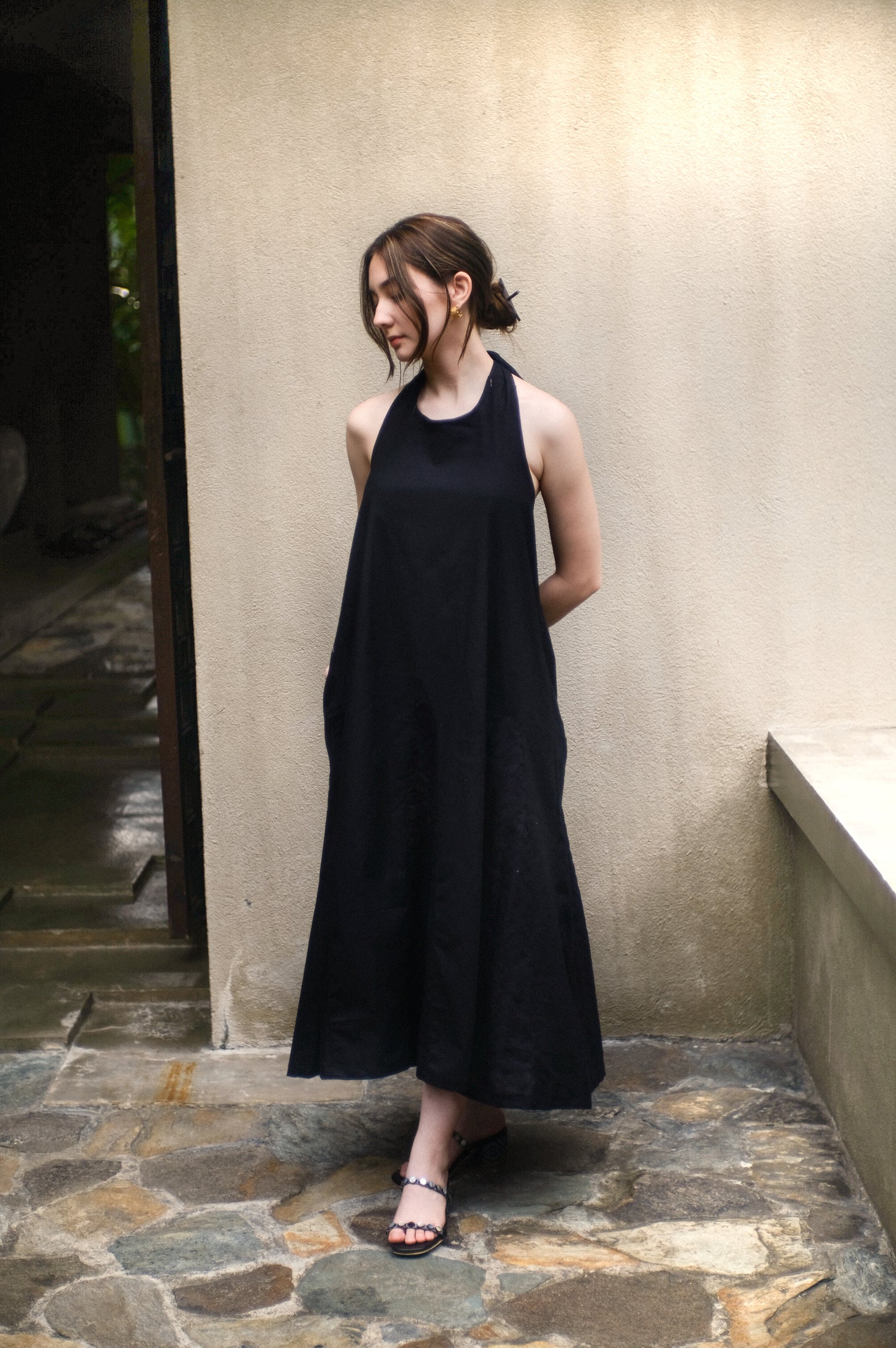 The All Around Midi Dress // Black/Black Eyelet (For Pre-order)