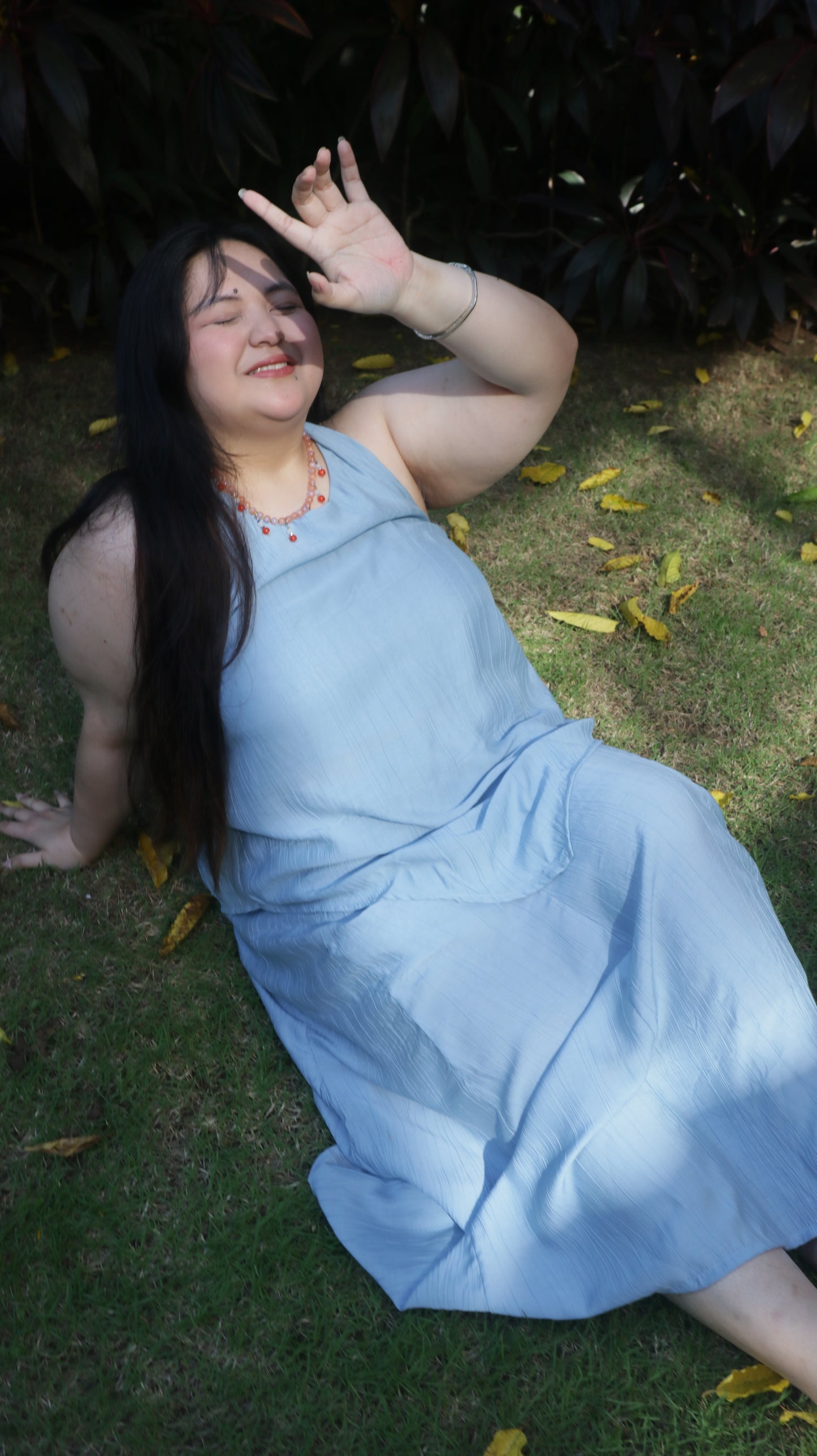 The All-Around Maxi Skirt // Textured Blue