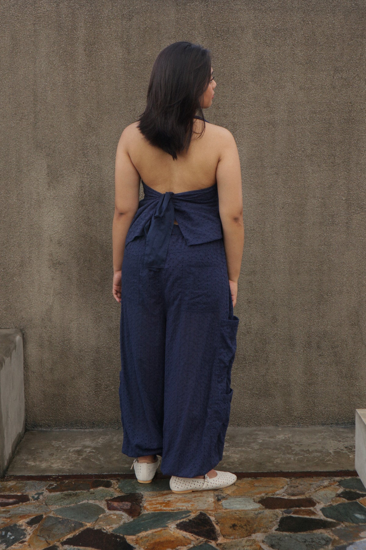 The All-Around Halter Top // Limited Navy Blue Eyelet