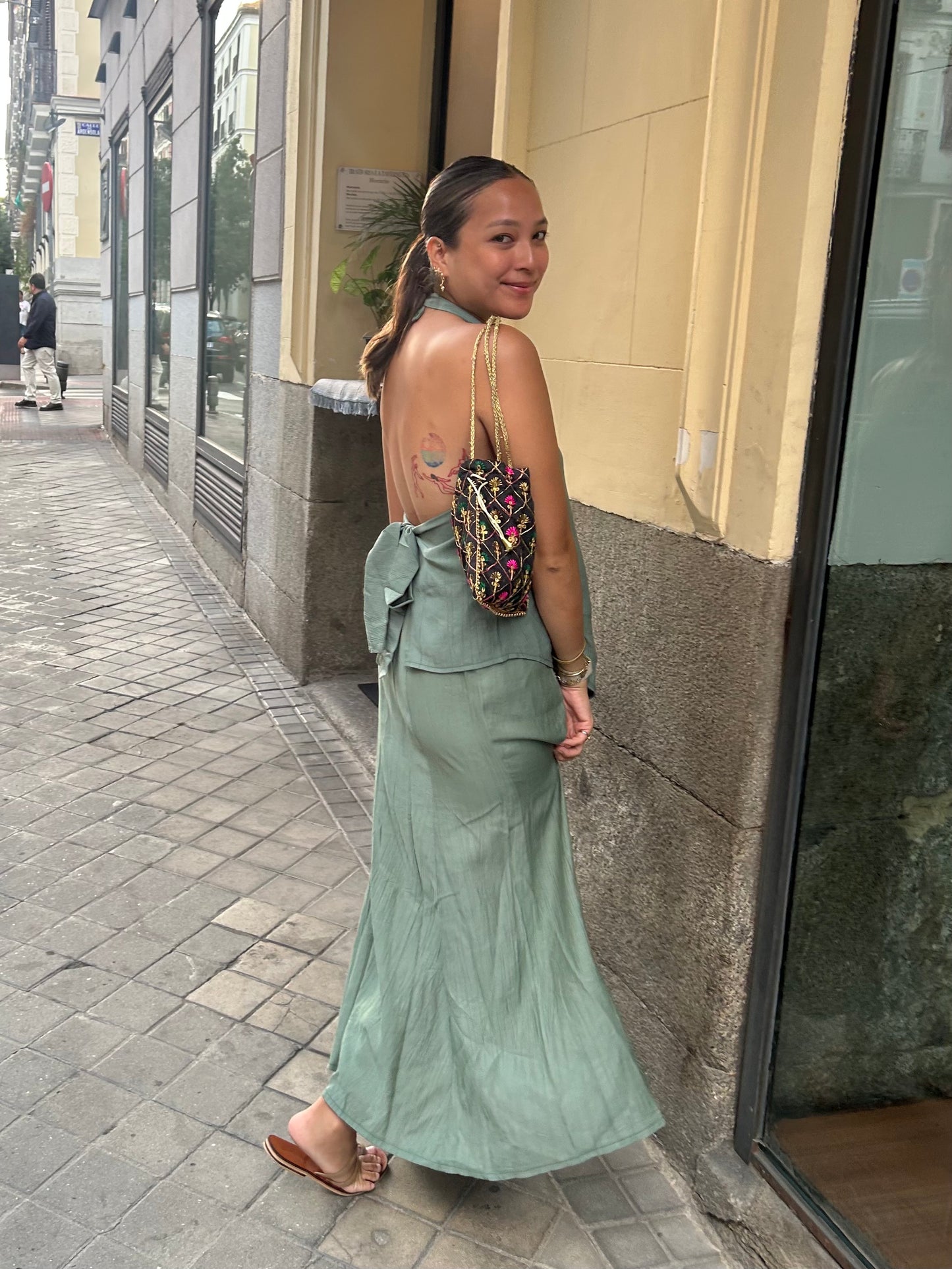 The All-Around Maxi Skirt // Textured Jade