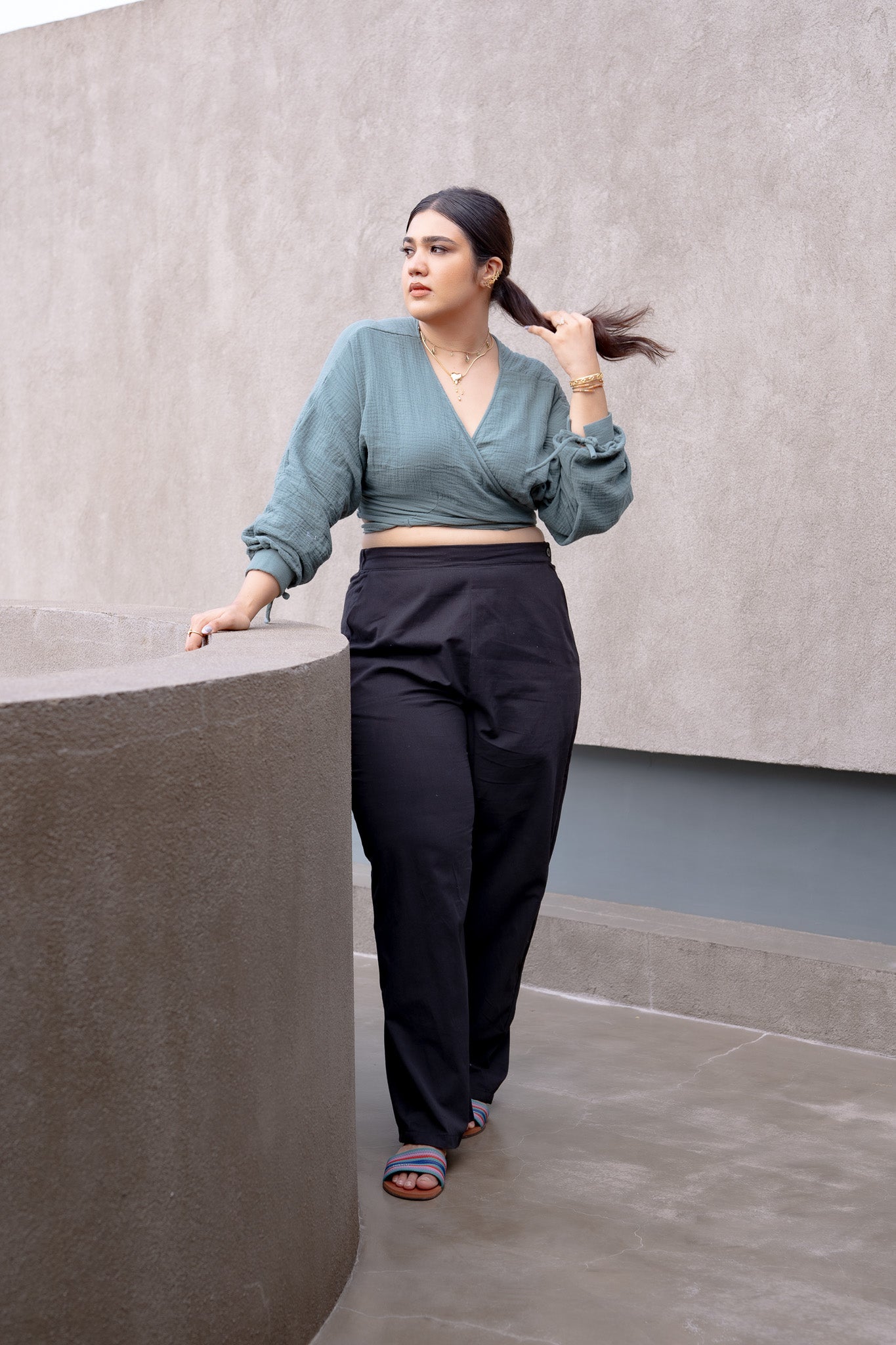 The Many Way Long Sleeve Wrap // Green