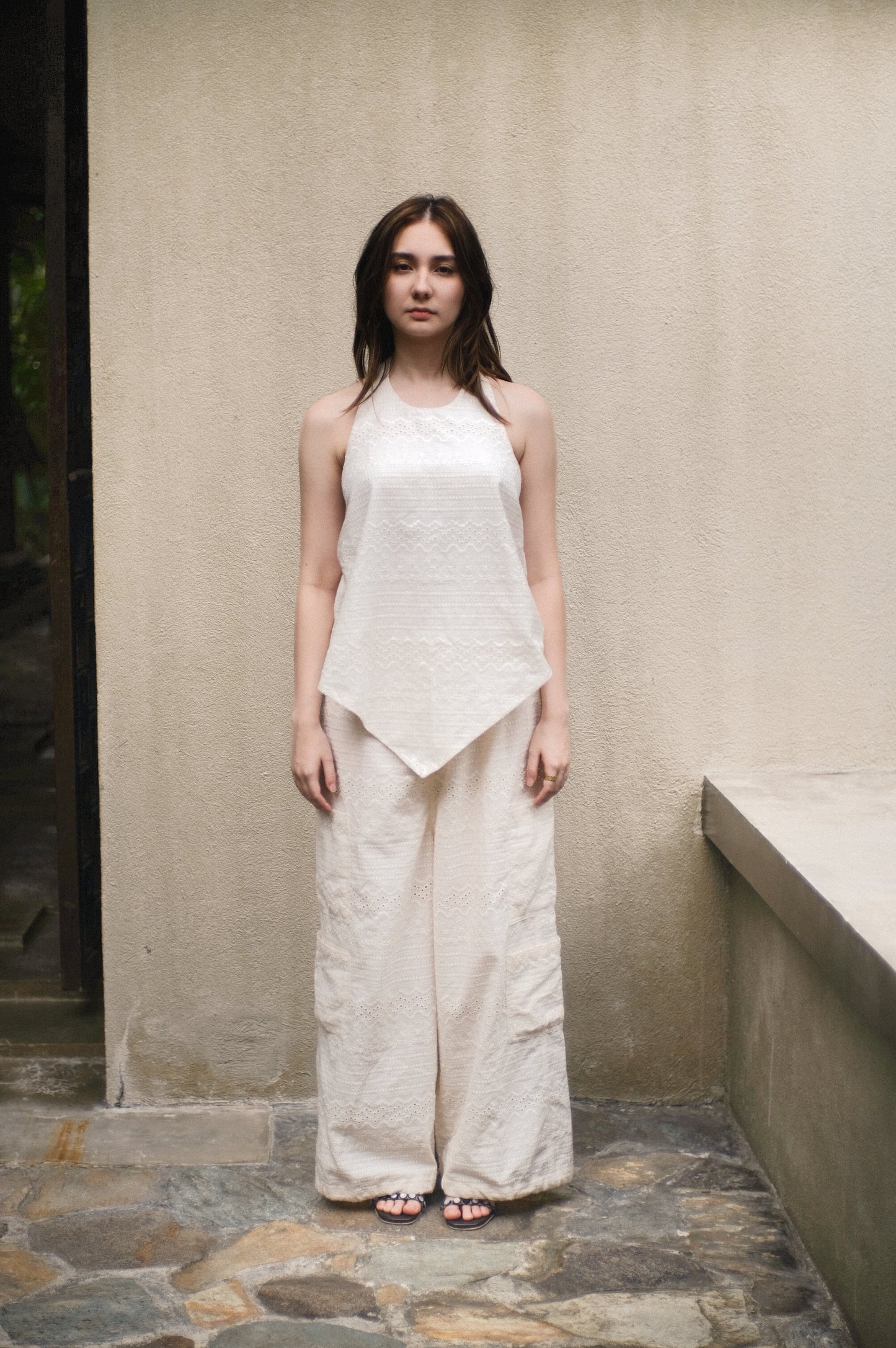 The Wide Leg Utility Pant // Limited White Eyelet (For Pre-order)