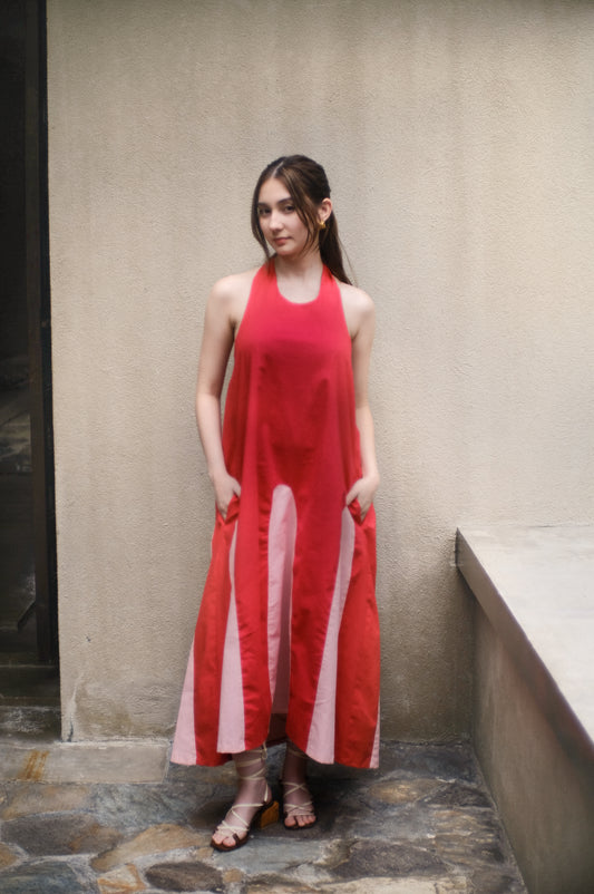 The All Around Midi Dress // Red/Pink (For Pre-order)