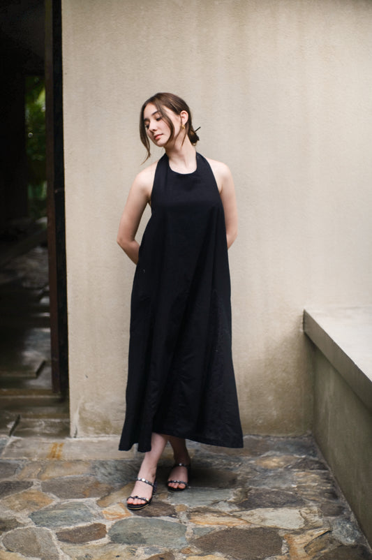 The All Around Midi Dress // Black/Black Eyelet (For Pre-order)