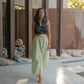 The Linen Barrel Pant // Sage