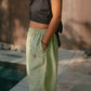 The Linen Barrel Pant // Sage