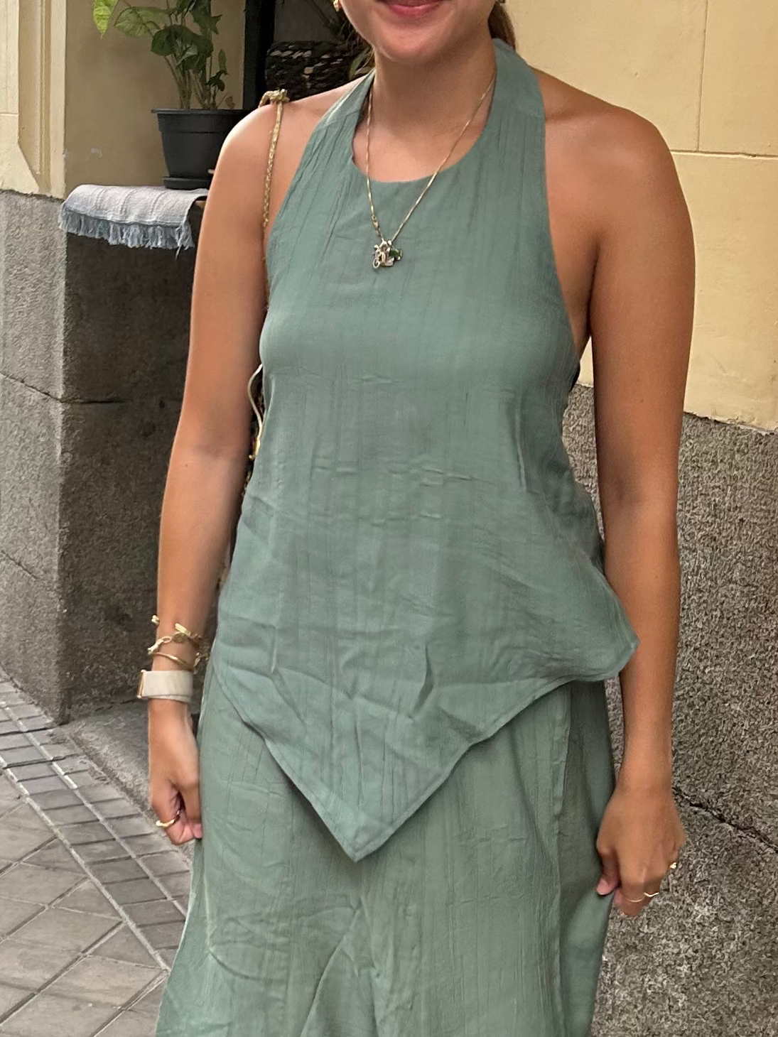 The All-Around Halter Top // Textured Jade