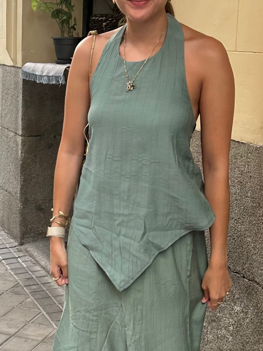 The All-Around Halter Top // Textured Jade