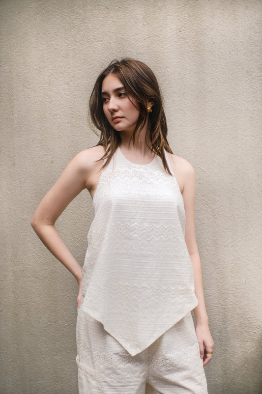 The All-Around Halter Top // Limited Off White Eyelet (For Pre-order)