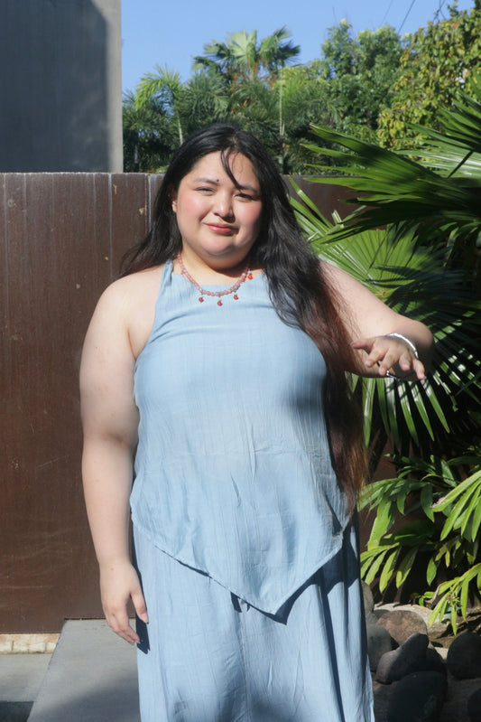 The All-Around Halter Top // Textured Blue