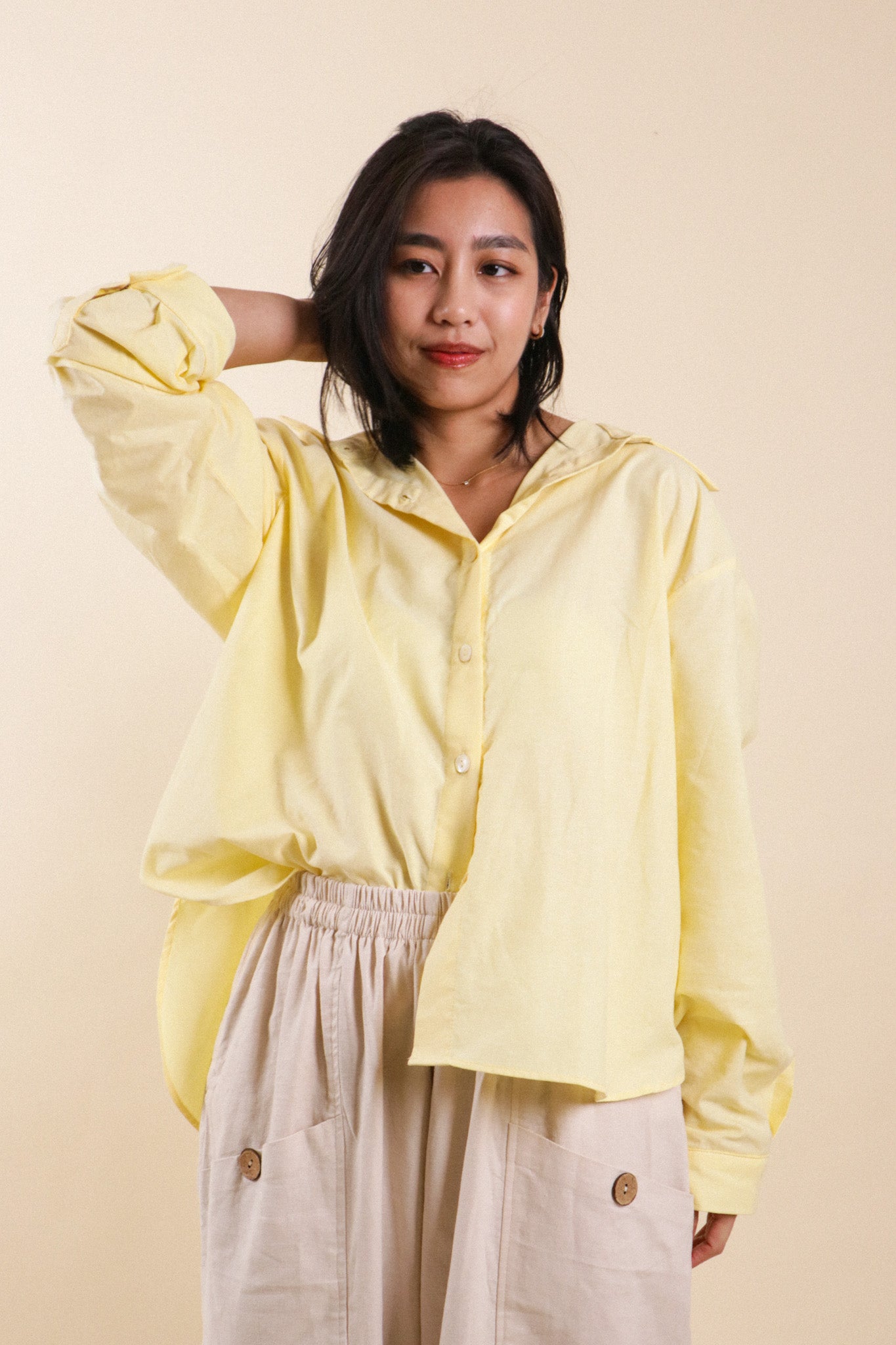 The Relaxed Button Down in (Chambray)  // Butter Yellow