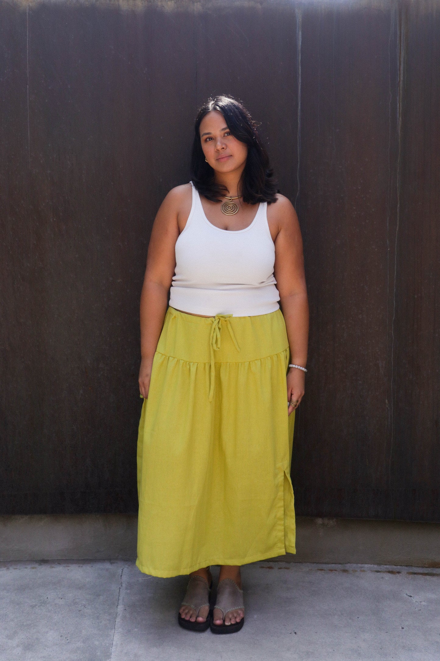 The Everywhere Maxi Skirt 2.0 // Chartreuse