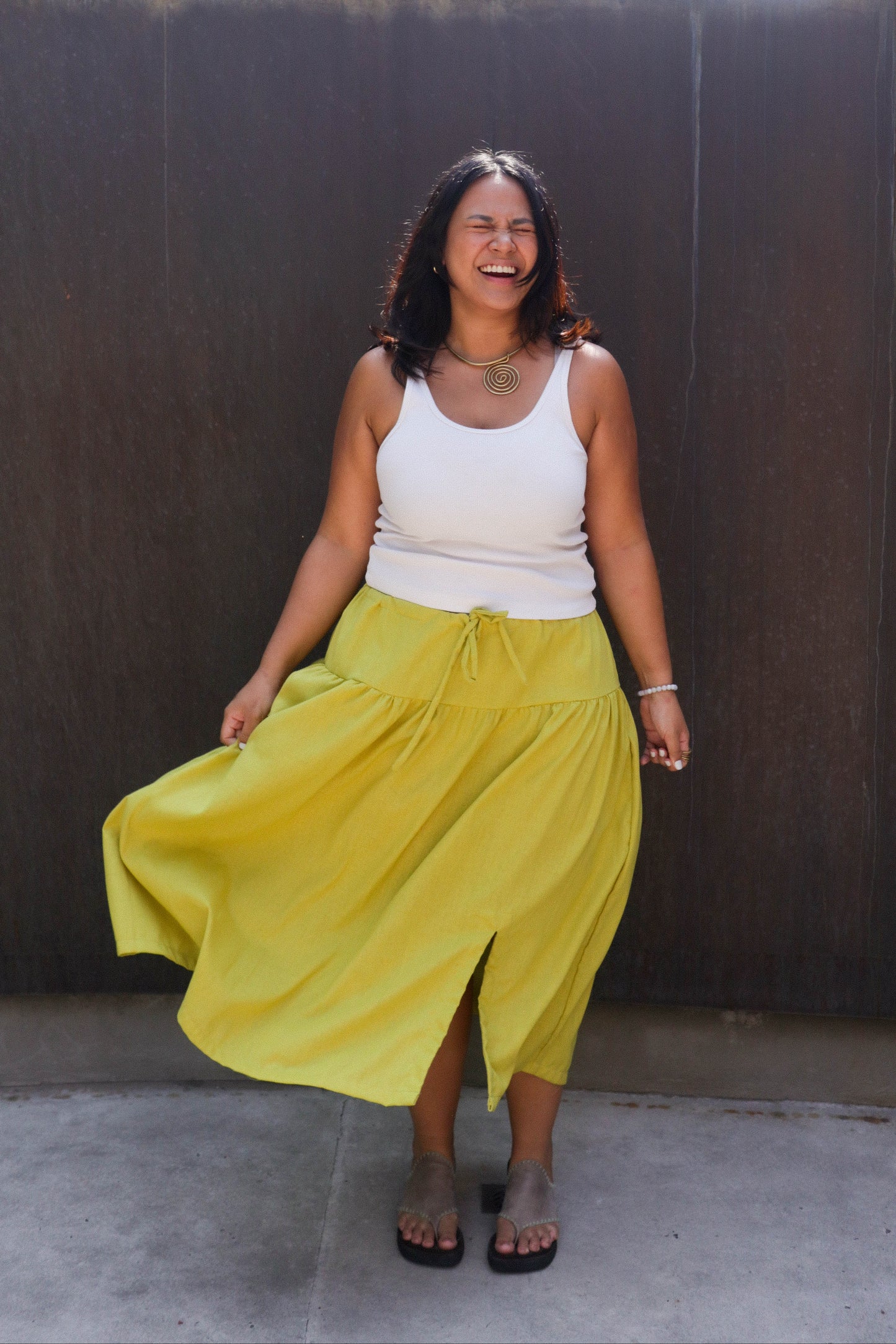 The Everywhere Maxi Skirt 2.0 // Chartreuse