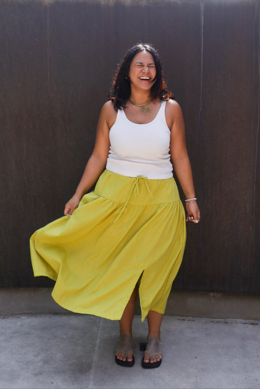 The Everywhere Maxi Skirt 2.0 // Chartreuse
