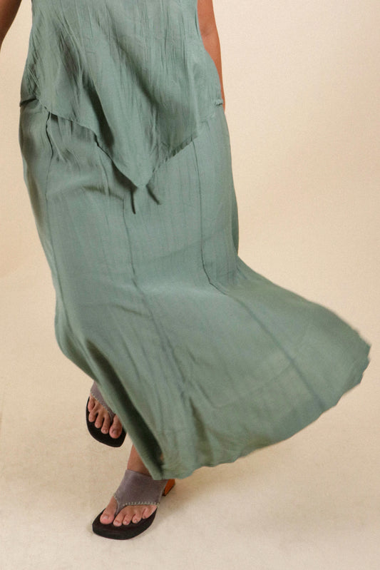 The All-Around Maxi Skirt // Textured Jade