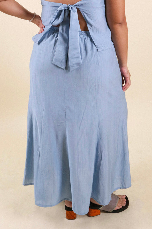 The All-Around Maxi Skirt // Textured Blue