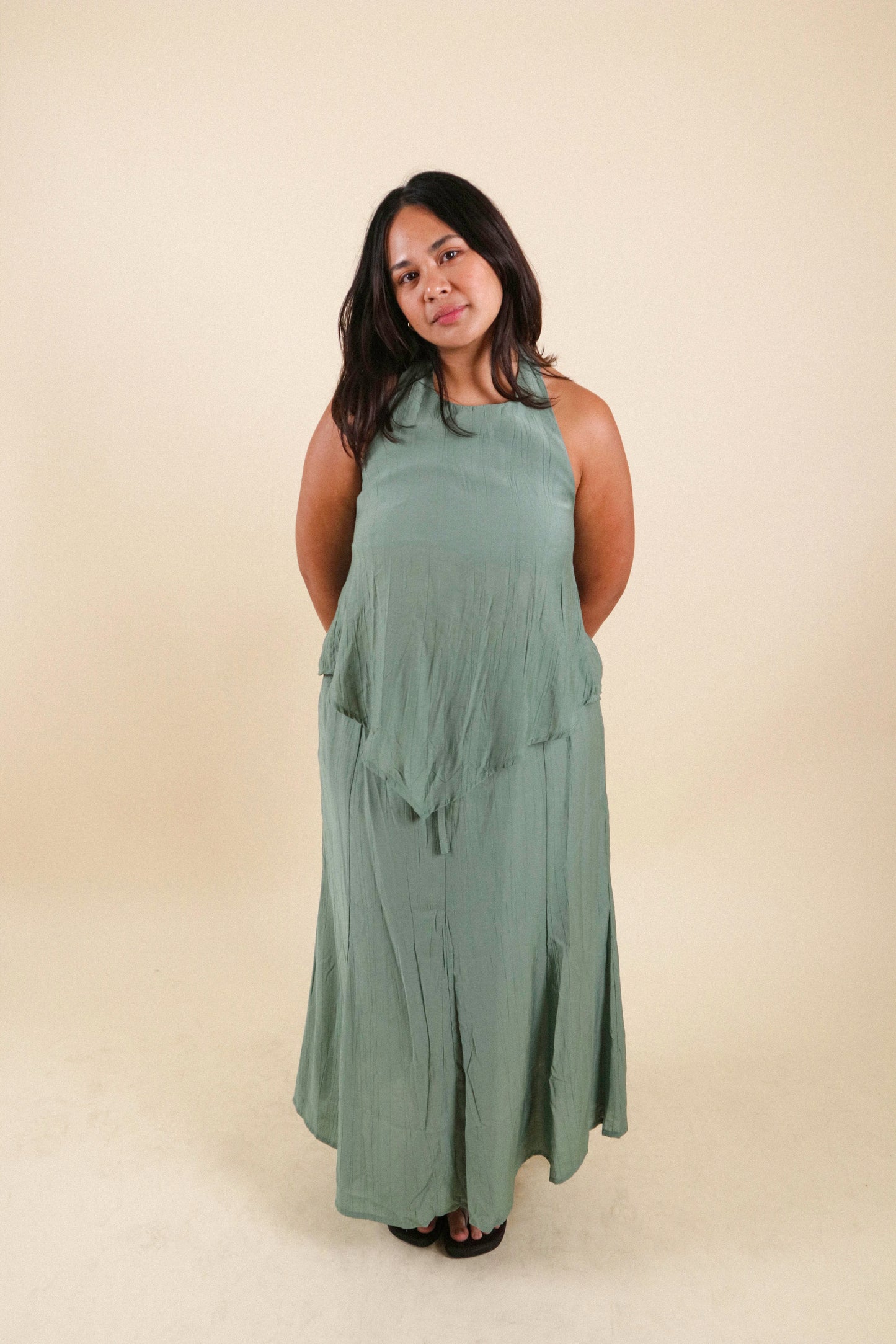 The All-Around Maxi Skirt // Textured Jade