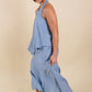 The All-Around Maxi Skirt // Textured Blue