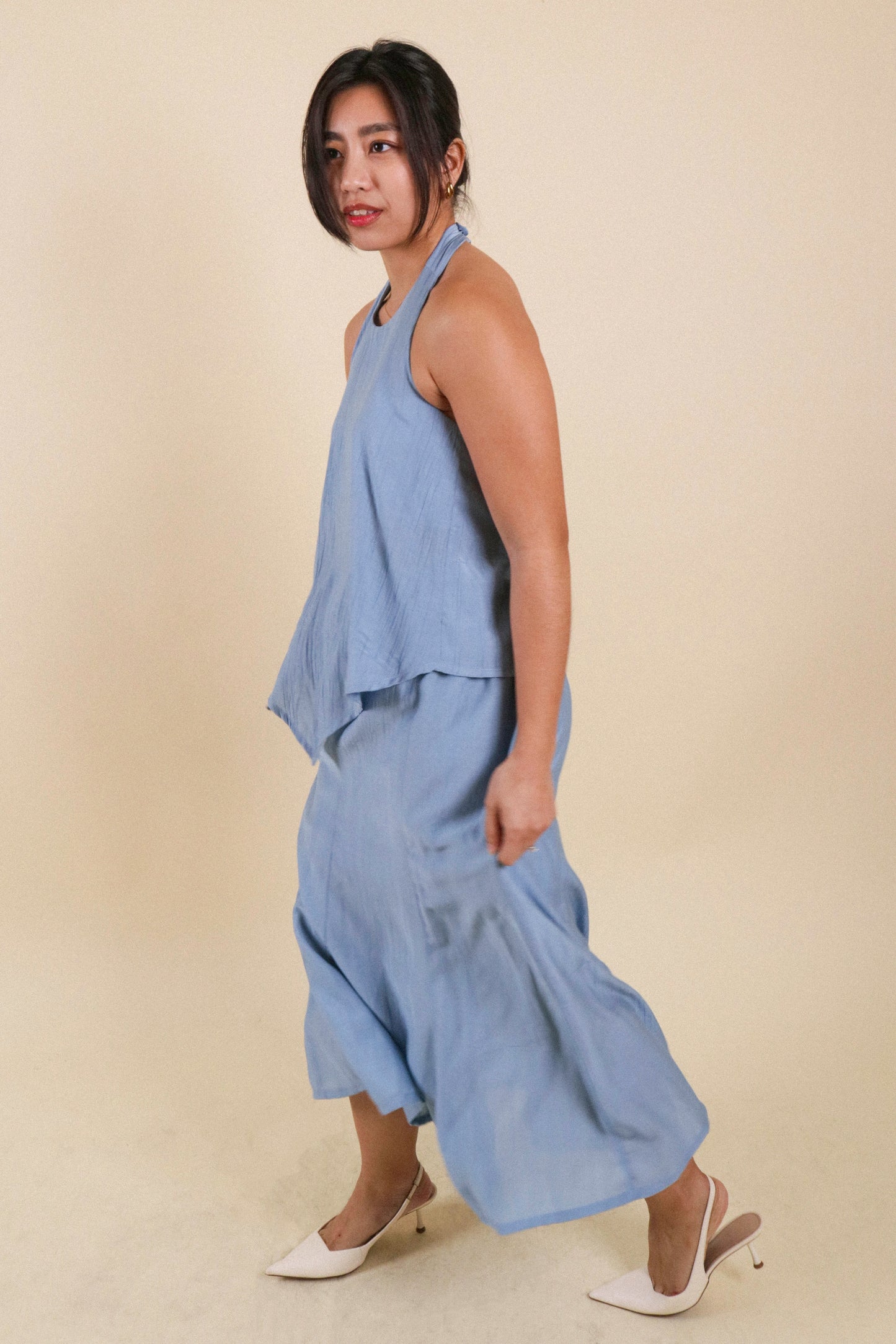 The All-Around Maxi Skirt // Textured Blue
