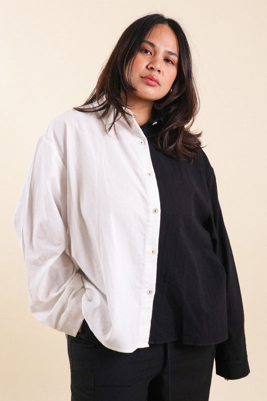 The Relaxed Button Down // Black/White