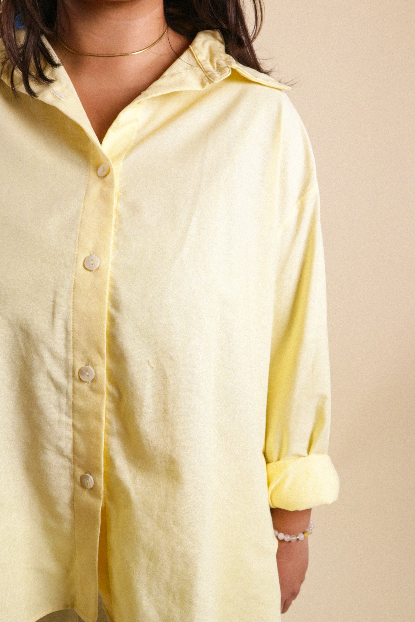 The Relaxed Button Down in (Chambray)  // Butter Yellow