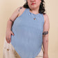 The All-Around Halter Top // Textured Blue