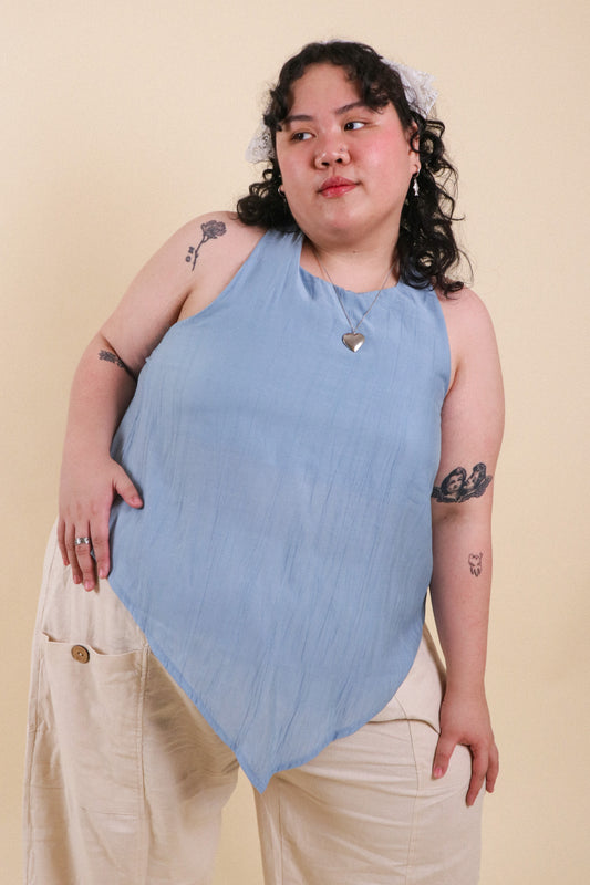 The All-Around Halter Top // Textured Blue