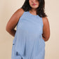 The All-Around Halter Top // Textured Blue