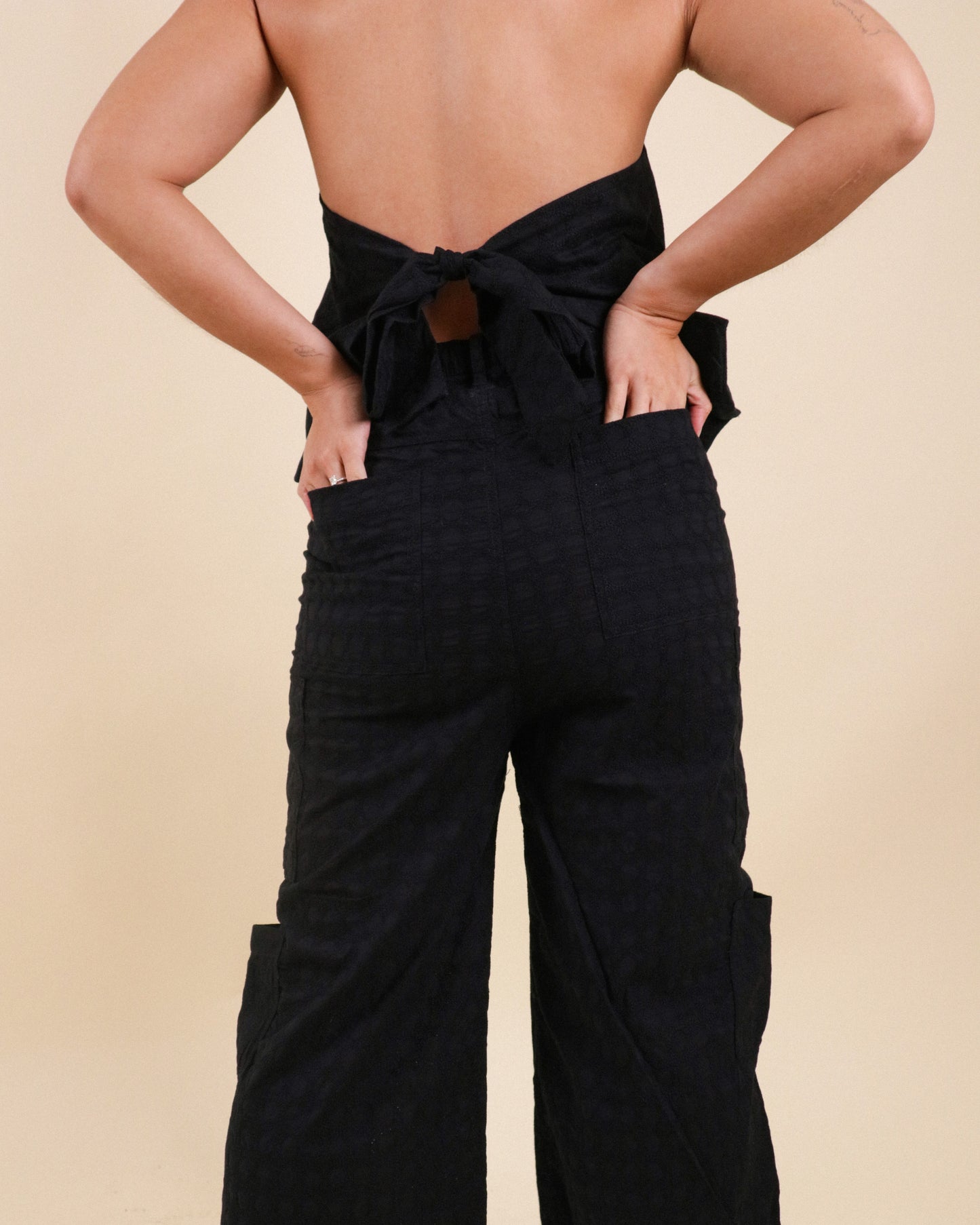 The Wide Leg Utility Pant // Black Eyelet (Limited)