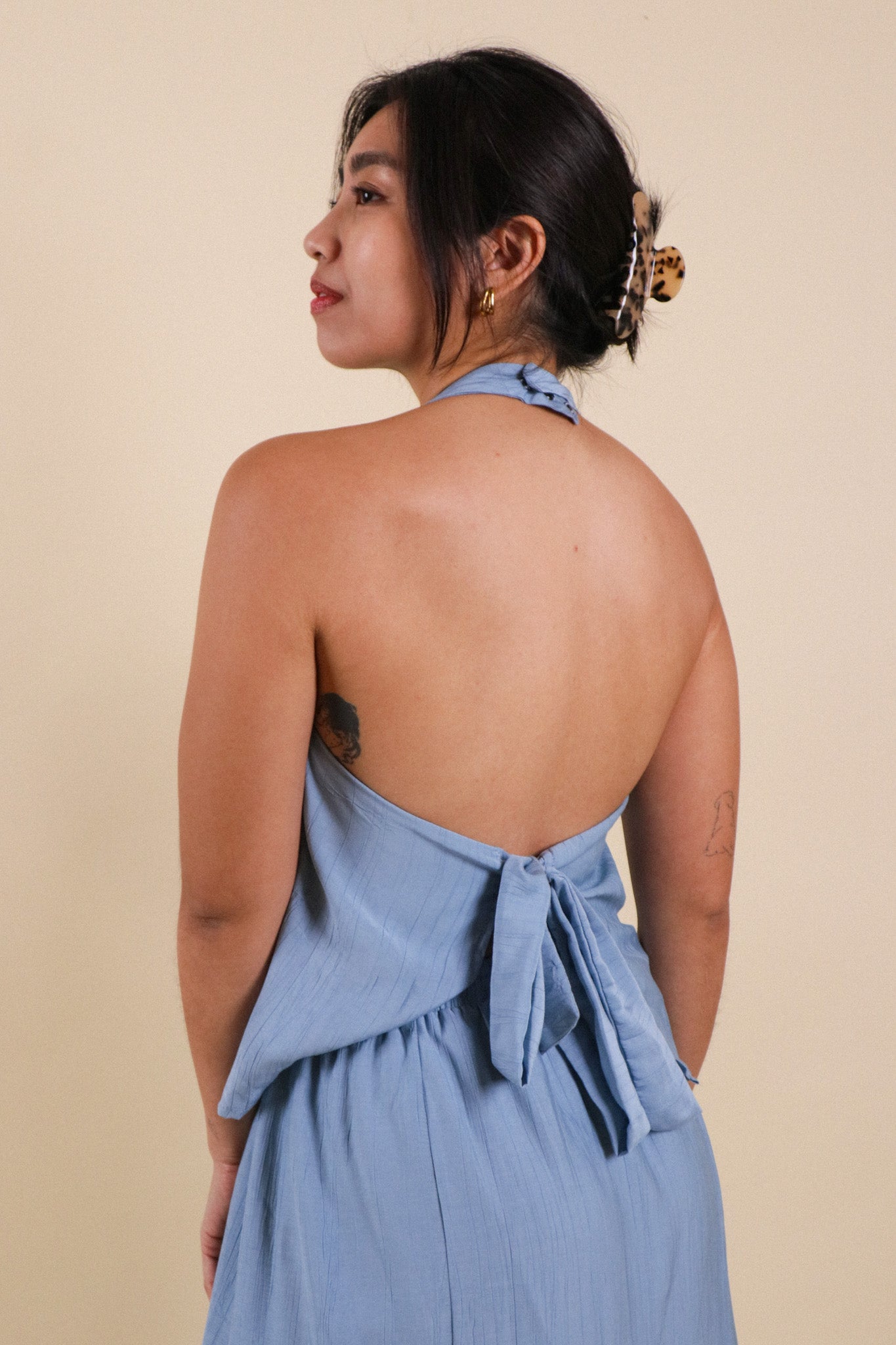 The All-Around Halter Top // Textured Blue