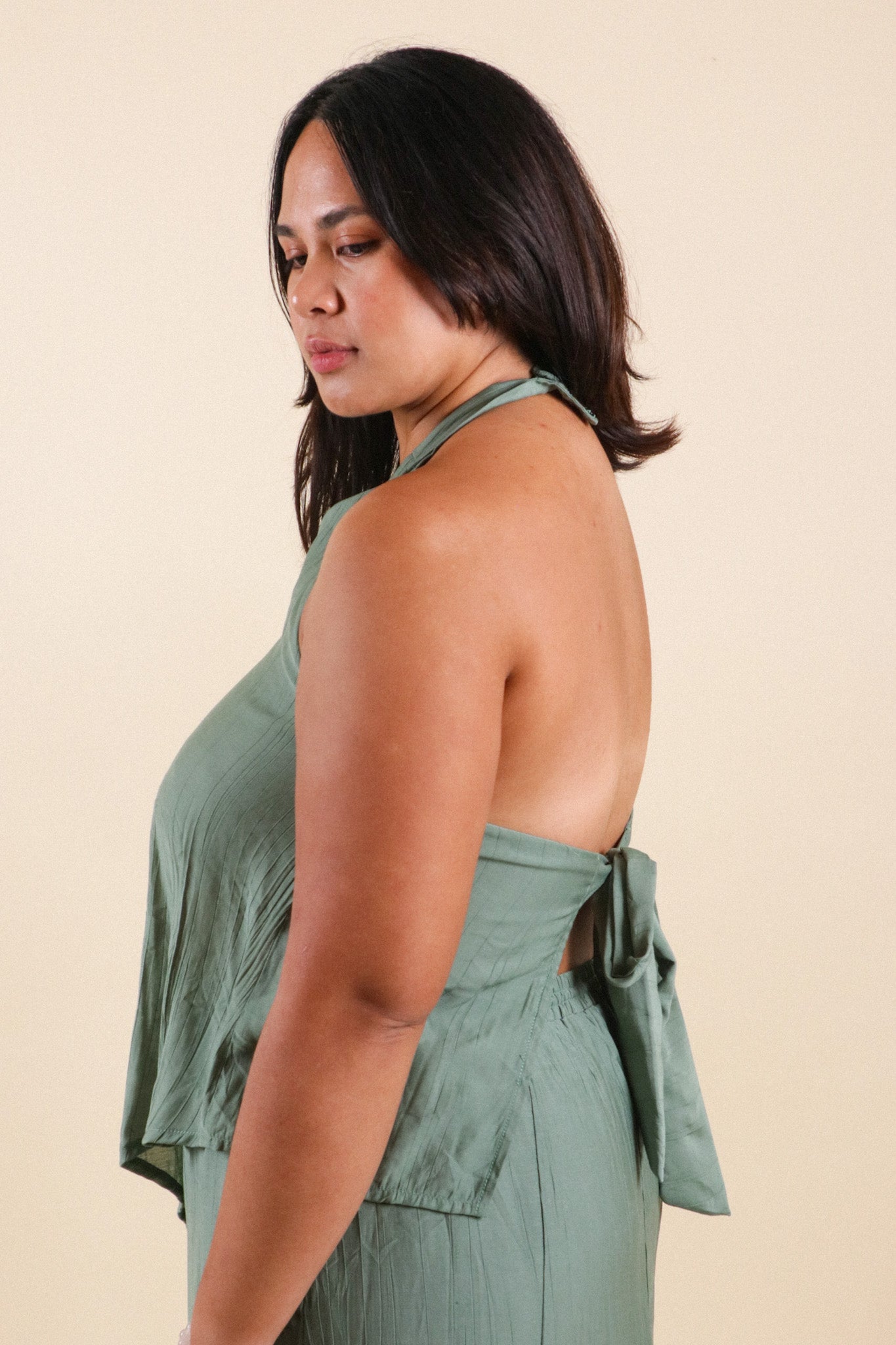 The All-Around Halter Top // Textured Jade