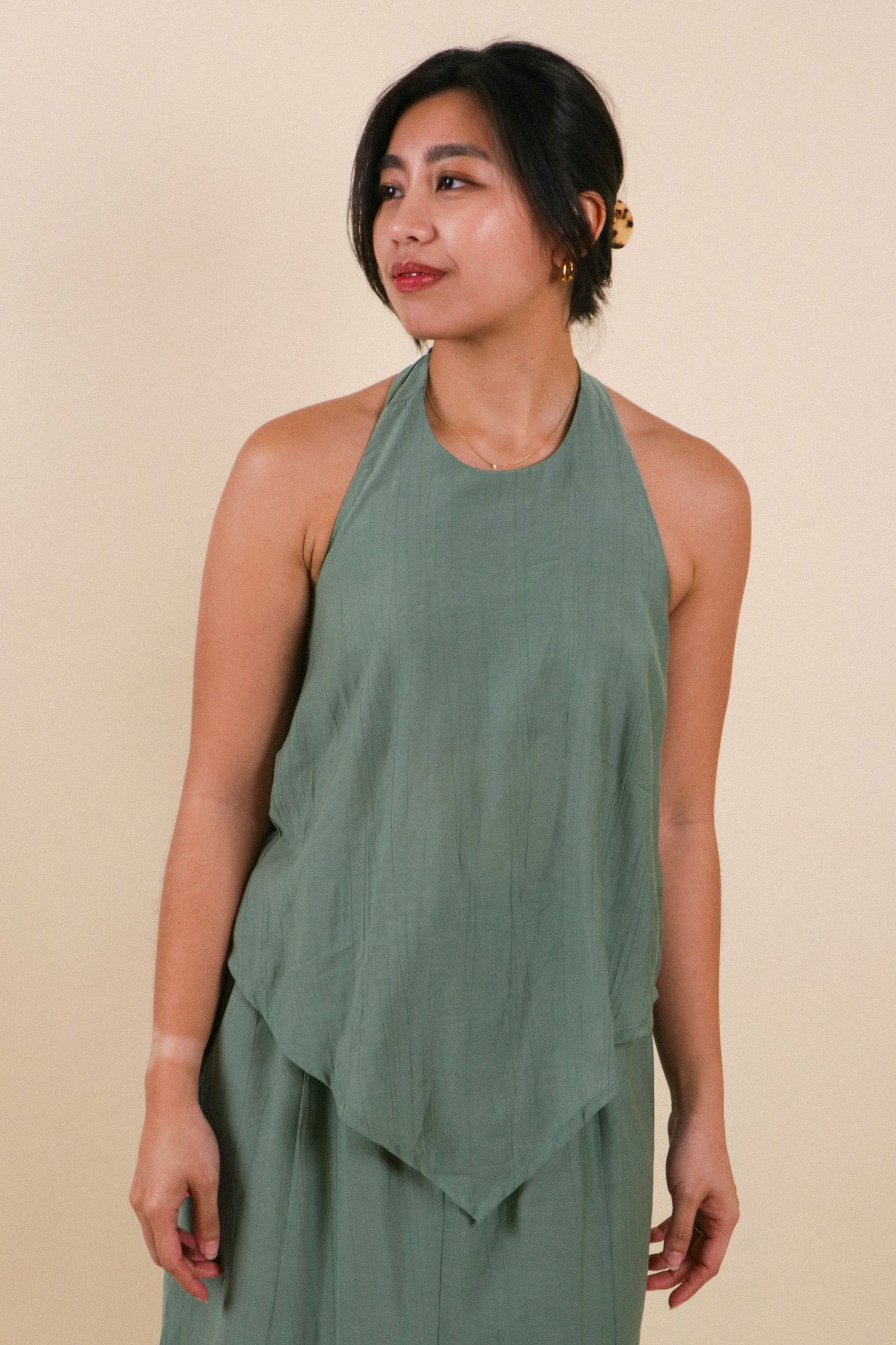 The All-Around Halter Top // Textured Jade