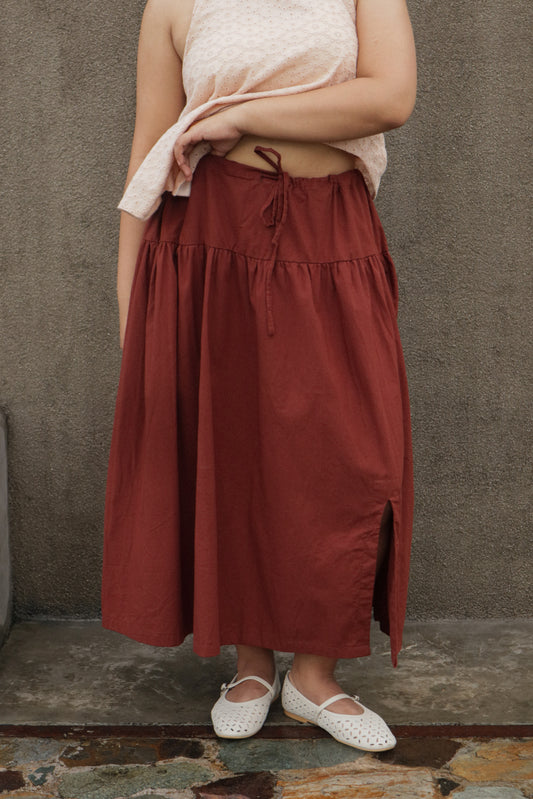 The Everywhere Maxi Skirt // Rust