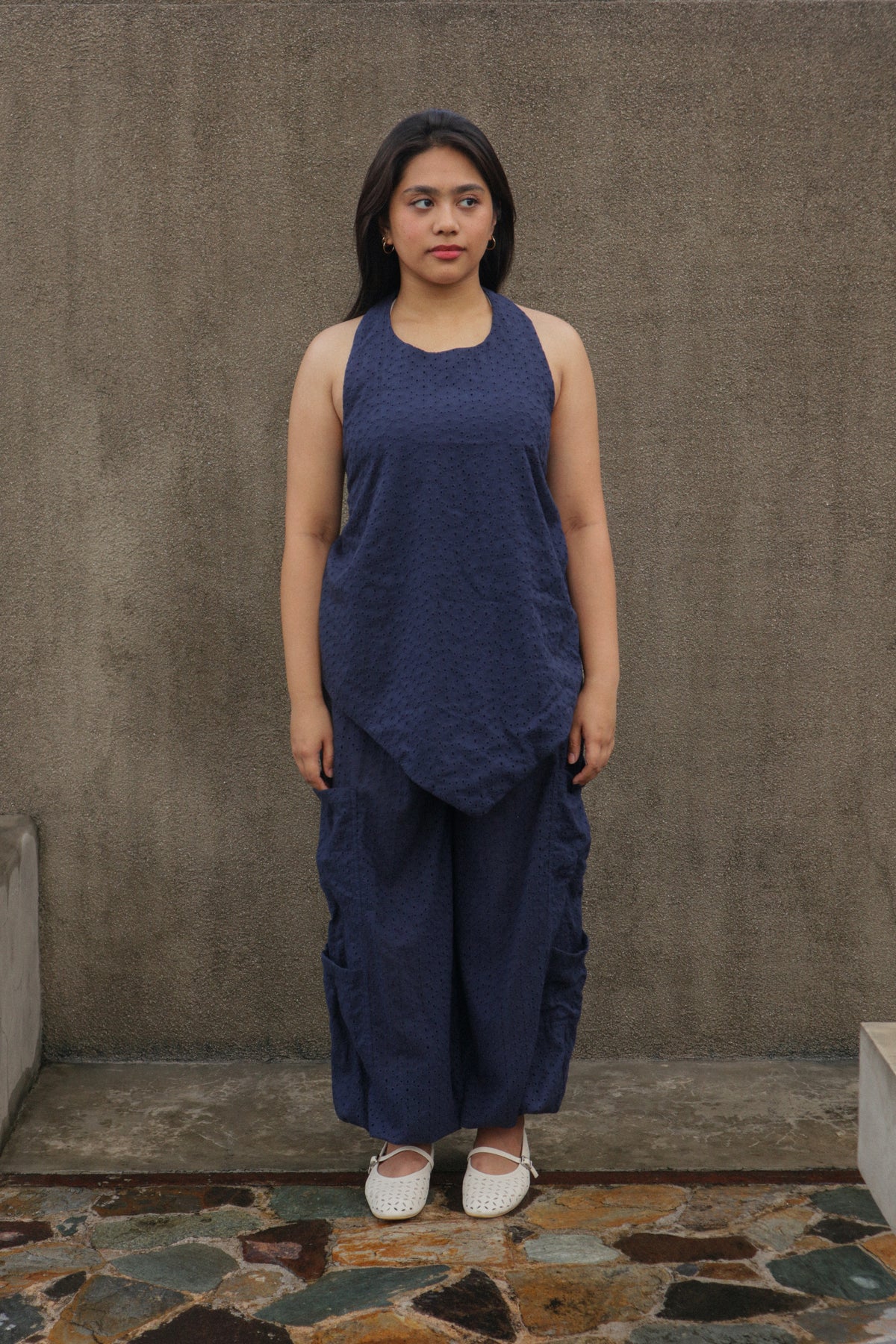 The All-Around Halter Top // Limited Navy Blue Eyelet