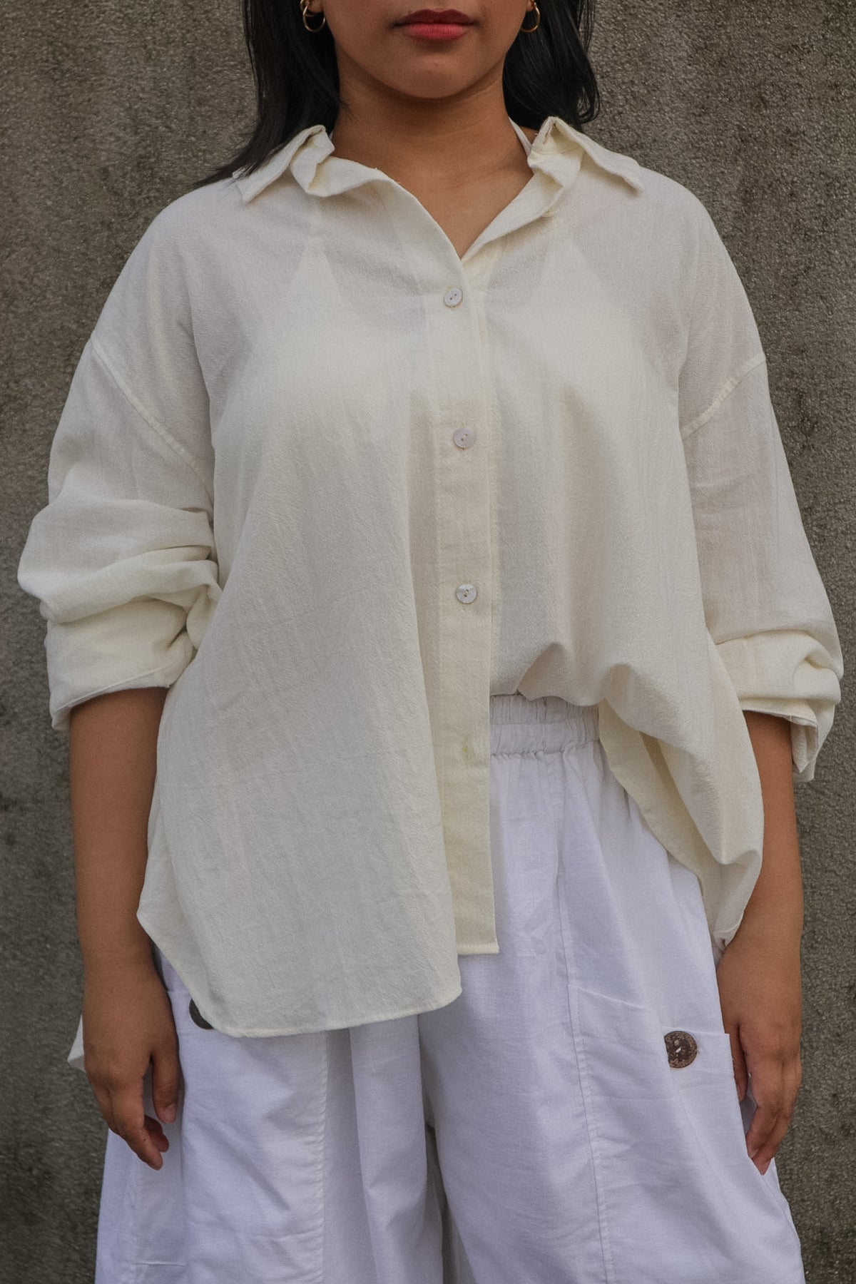 The Relaxed Button Down // Cream