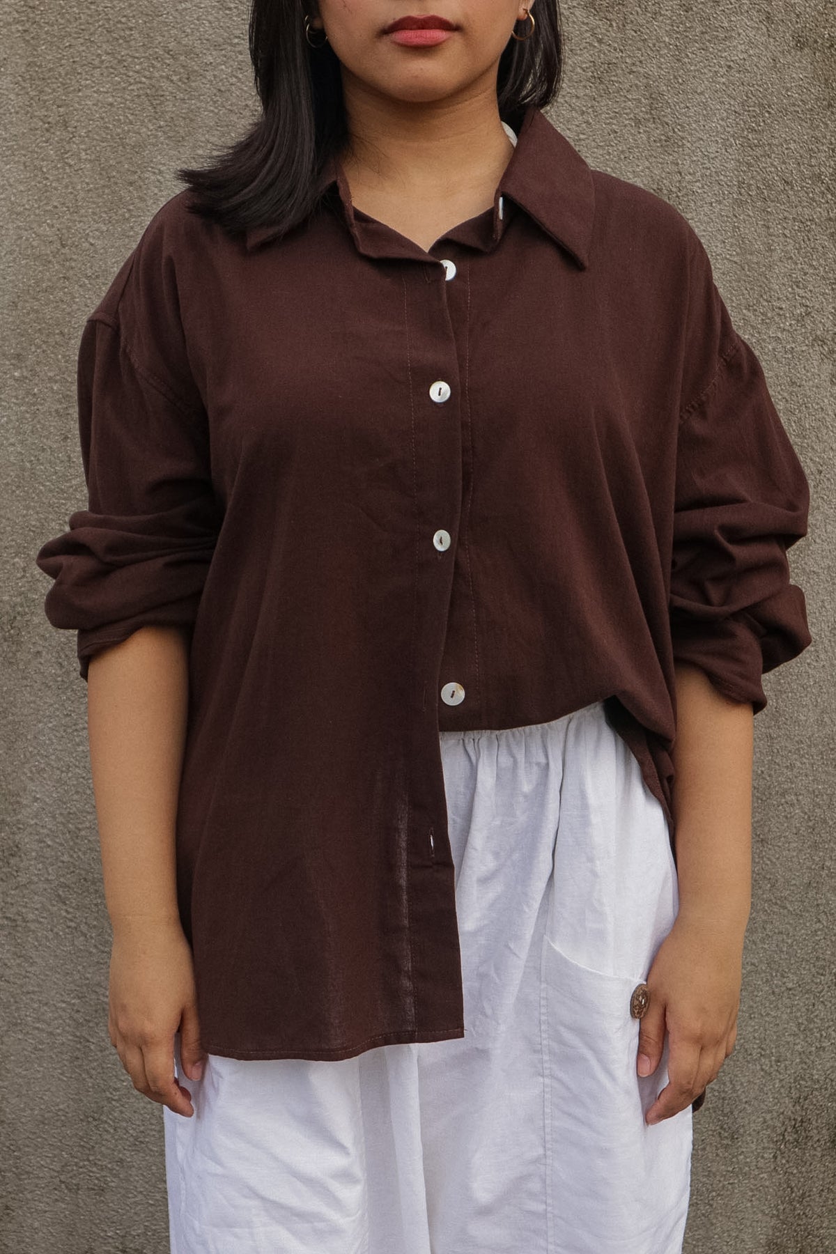 The Relaxed Button Down // Chocolate