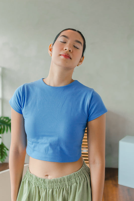 The Cut-Out Baby Tee // Summer Blue