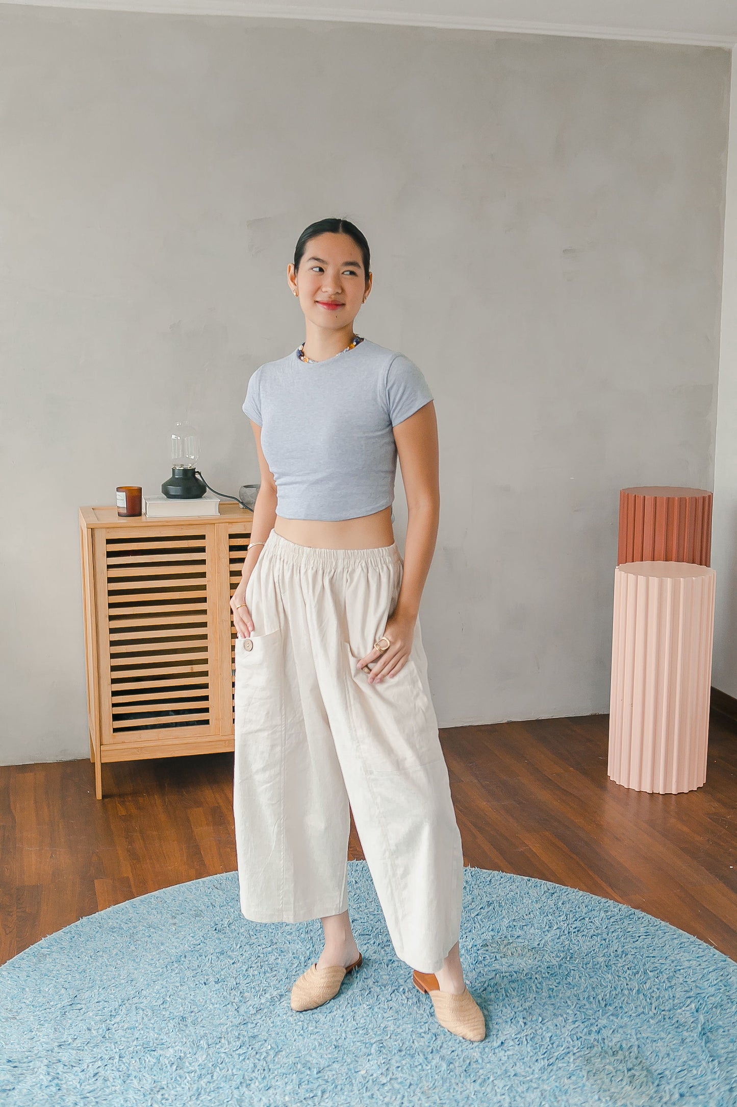 The Linen Barrel Pant // Oat