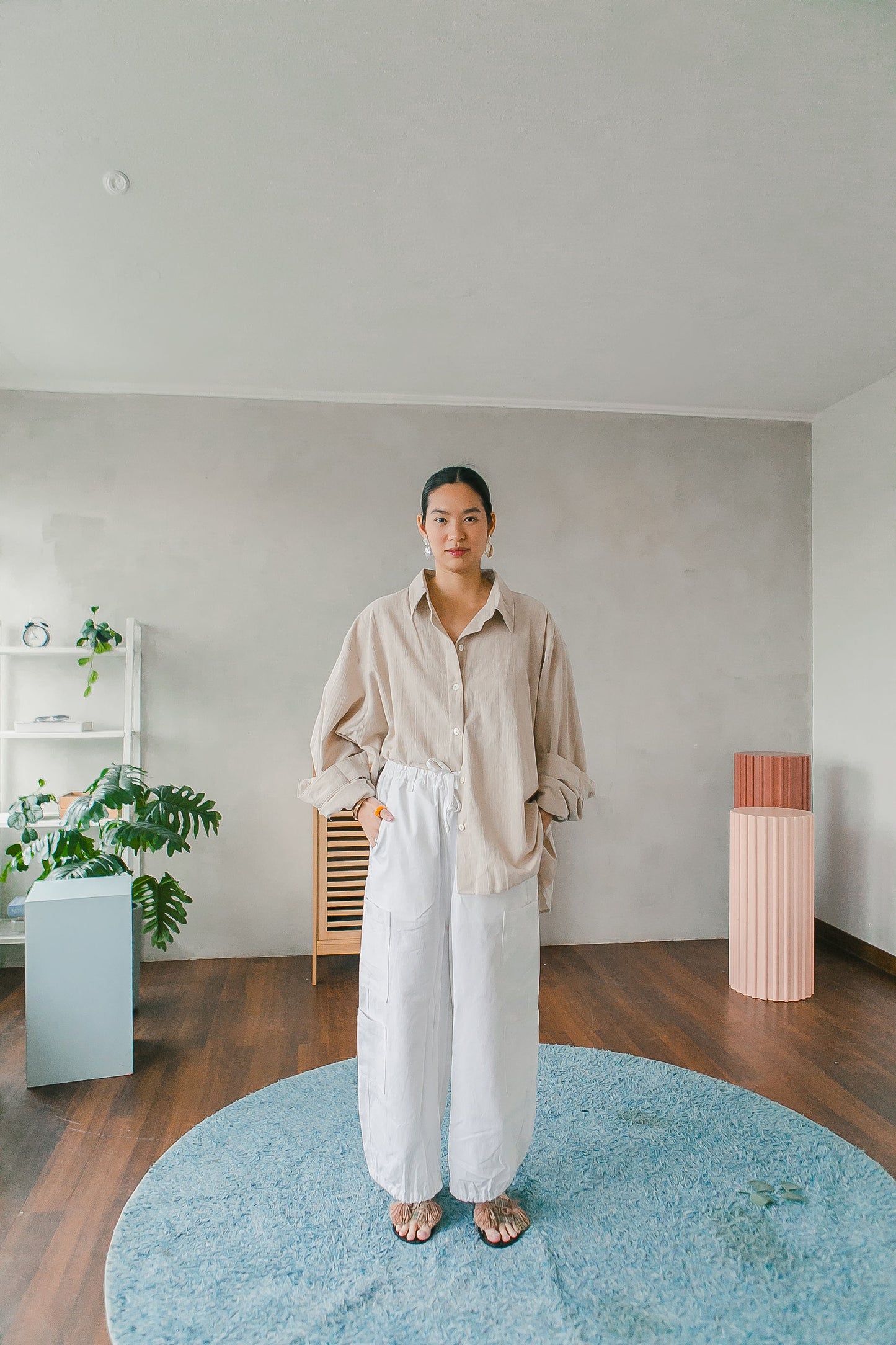 The Wide Leg Utility Pant // White